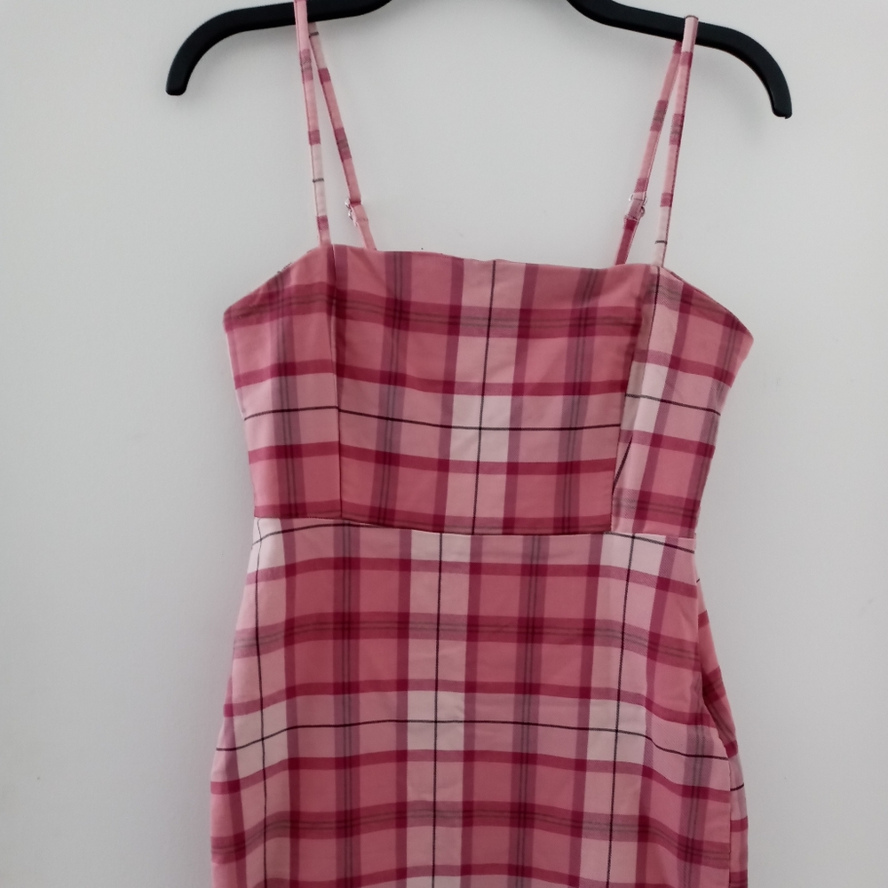 Forever 21, Plaid  Mini Dress, Pink, Medium